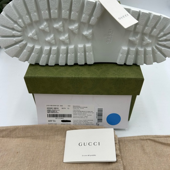 Men's Gucci web slide sandals size 12 made in Italy - Picture 10 of 12